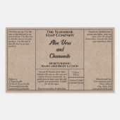 Rustic kraft paper cosmetics bottle label  rechteckiger aufkleber (Vorderseite)