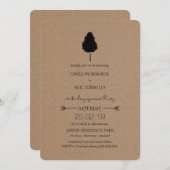 Rustic Kraft Paper Forest Tree Engagement Party Einladung (Vorne/Hinten)