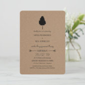 Rustic Kraft Paper Forest Tree Engagement Party Einladung (Stehend Vorderseite)