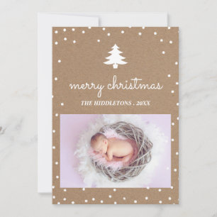 Rustic Kraft Paper Frohe Weihnachten   Tree-Foto