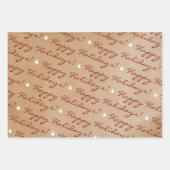 Rustic Kraft Paper Frohe Weihnachtsfeiertage Geschenkpapier Set (Vorderseite 3)