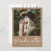 Rustic Kraft Paper Graduation Party Save the Date Postkarte (Vorne/Hinten)