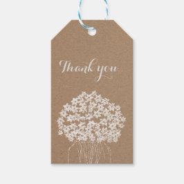 Rustic Kraft Paper Mason Jar Floral Wedding Geschenkanhänger