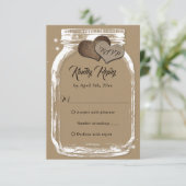 Rustic Kraft Paper Mason Jar Wedding RSVP (Stehend Vorderseite)