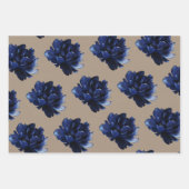 Rustic Kraft Paper Navy Blue Peongs Geschenkpapier Set (Vorderseite 2)