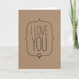 Rustic Kraft Paper Niedlich Heart Valentinstag Feiertagskarte