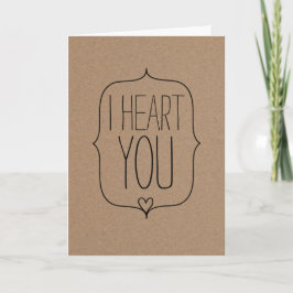 Rustic Kraft Paper Niedlich Heart Valentinstag Feiertagskarte