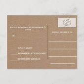Rustic Kraft Paper Paisley Wedding SVP Einladungspostkarte (Rückseite)