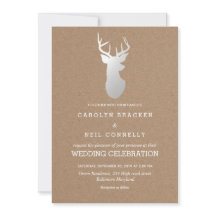 Rustic Kraft Paper Silver Antler Wedding