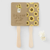 Rustic Kraft Paper Sonnenblumen auf Mason Jar Wedd Fächer (Vorne und Hinten)