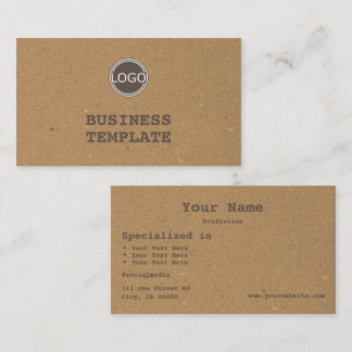 Rustic Kraft Paper Vintag Brown Classic mit Logo Visitenkarte