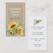 Rustic Kraft Paper Watercolor Sonnenblumenblume Visitenkarte (Vorne/Hinten)