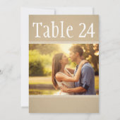 Rustic Kraft Paper Wedding Foto Tischnummer (Rückseite)