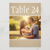 Rustic Kraft Paper Wedding Foto Tischnummer (Rückseite)