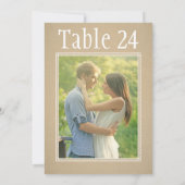 Rustic Kraft Paper Wedding Foto Tischnummer (Rückseite)