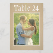 Rustic Kraft Paper Wedding Foto Tischnummer (Rückseite)