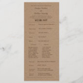 Rustic Kraft Paper Wedding Program Programm (Vorderseite)