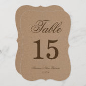 Rustic Kraft Paper Wedding Tischnummer (Vorne/Hinten)