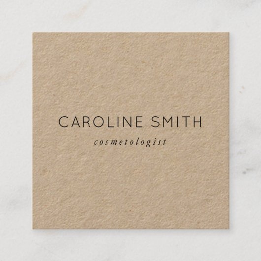 Rustic Kraft Papier chic feminine Quadrat Quadratische Visitenkarte (Vorderseite)