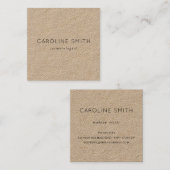 Rustic Kraft Papier chic feminine Quadrat Quadratische Visitenkarte (Vorne/Hinten)