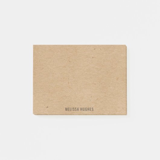 Rustic Kraft Papier Chic Personalisiert Post-it Klebezettel (Vorderseite)