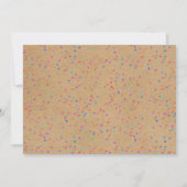 Rustic Kraft Rainbow Confetti Save the Date (Rückseite)