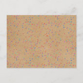 Rustic Kraft Rainbow Confetti Save the Date Ankündigungspostkarte (Rückseite)