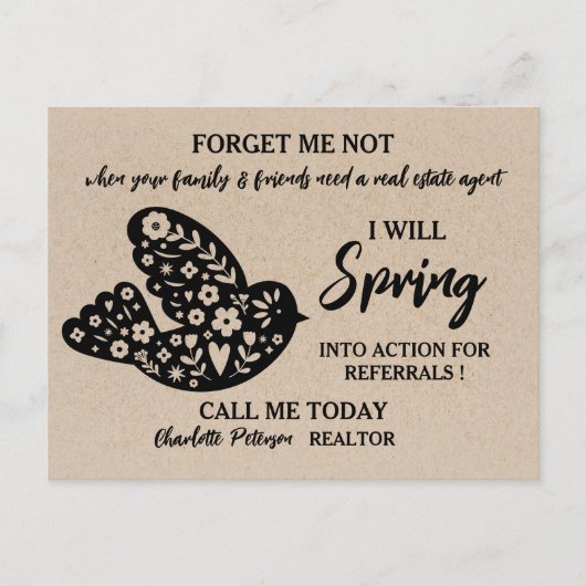 Rustic Kraft Real Anwesen Spring Referendum Landwi Postkarte (Vorderseite)