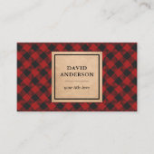 Rustic Kraft Red Buffalo Kariert Lumberjack Visitenkarte (Vorderseite)