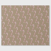 Rustic Kraft Red Christmas Candy Canes Geschenkpapier (Flach)