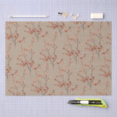 Rustic Kraft Red Ilex Berry Branches Seidenpapier (Handwerk)