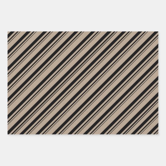 Rustic Kraft Red White Black Candy Stripes Geschenkpapier Set (Vorderseite 3)