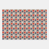 Rustic Kraft Red White & Blue US Flag Stars Geschenkpapier Set (Vorderseite)