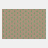 Rustic Kraft Red White Green Snowy Weihnachtsbaume Geschenkpapier Set (Vorderseite 3)