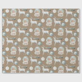 Rustic Kraft Reindeer Snow Globe Baby Kleinkind Geschenkpapier (Flach)