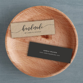 Rustic Kraft Relax Script Handmade Mini Visitenkarte