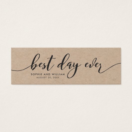 Rustic Kraft Relax Script Wedding Best Day Ever (Vorderseite)