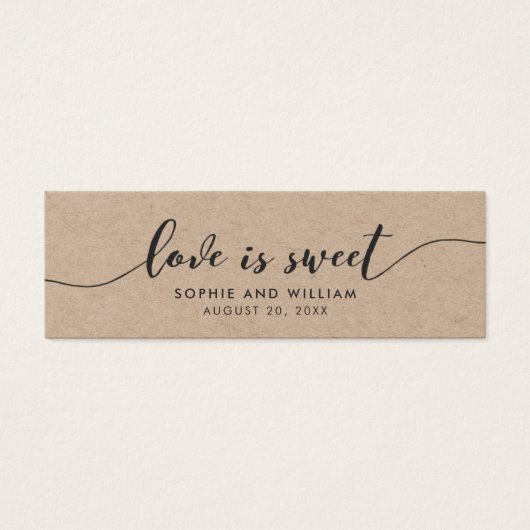 Rustic Kraft Relax Script Wedding Liebe ist Sweet (Vorderseite)
