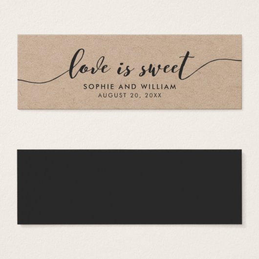 Rustic Kraft Relax Script Wedding Liebe ist Sweet (Vorne & Hinten)