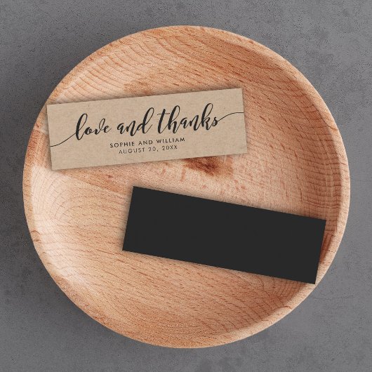 Rustic Kraft Relax Script Wedding Liebe und Danke