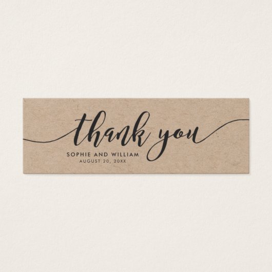Rustic Kraft Relax Script Wedding Vielen Dank (Vorderseite)