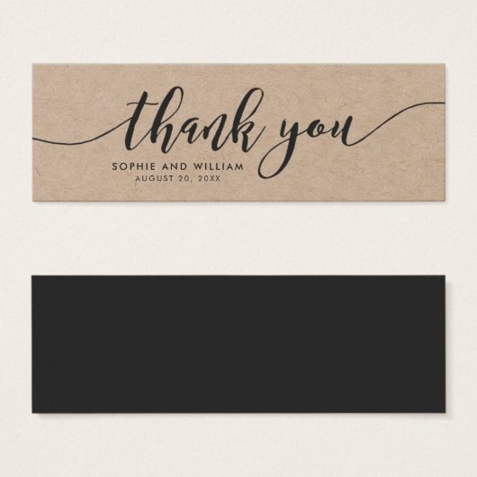 Rustic Kraft Relax Script Wedding Vielen Dank (Vorne & Hinten)