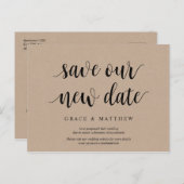 Rustic Kraft, Rett unser neues Datum, Hochzeit ver Postkarte (Vorne/Hinten)