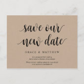 Rustic Kraft, Rett unser neues Datum, Hochzeit ver Postkarte (Vorderseite)