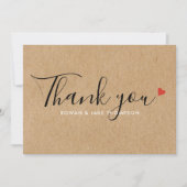 Rustic Kraft Ruby Red Liebe Herzlichen Dank Karte (Vorderseite)