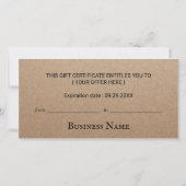 Rustic Kraft Salon & Wellness-Center Geschenkgutsc (Rückseite)