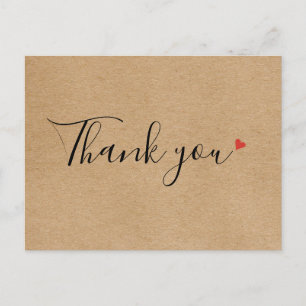 Rustic Kraft Schrift Geschäft Danke Postkarte