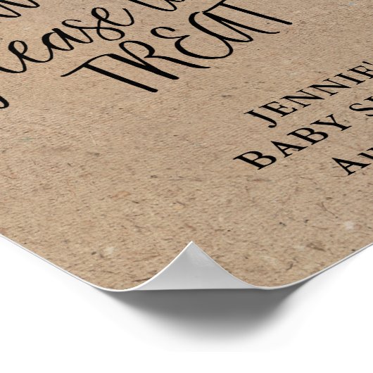 Rustic Kraft Script Baby Dusche Gefallen Display Poster (Ecke)