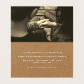 Rustic Kraft Script, Foto Save the Date Card Visitenkarten (Innenseite Aufgefaltet)