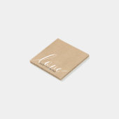 Rustic Kraft Script Liebe Personalisiert Name Post-it Klebezettel (angewinkelt)